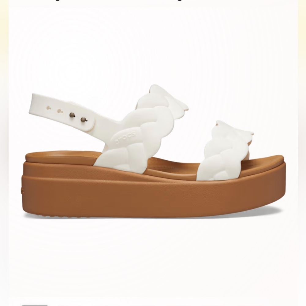 CROCS Brooklyn Woven Low Wedge 

LiteRide Cream Sandals with Brown Platform
